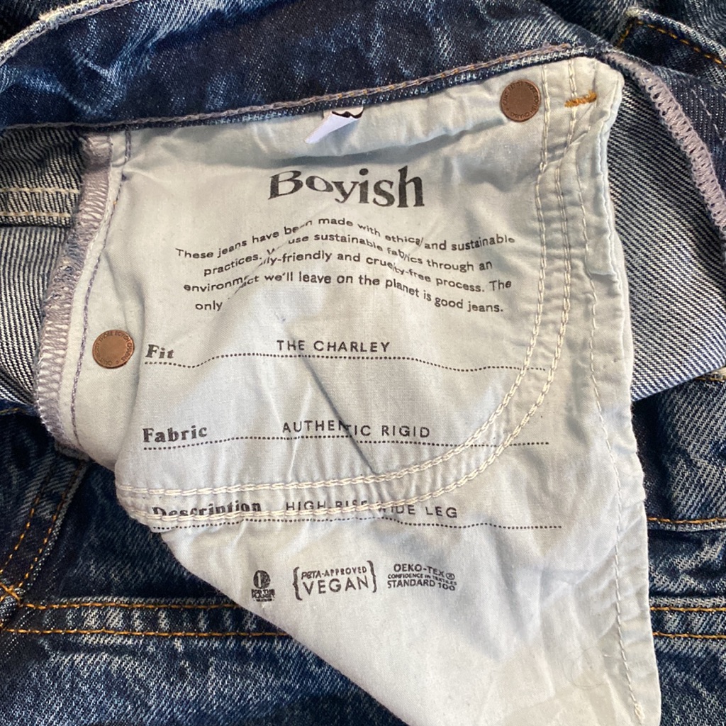Boyish Brand Charley Authentic Rigid High Rise Wide Leg Denim Boyish Brand Charley Authentic Rigid High Rise Wide Leg Denim
